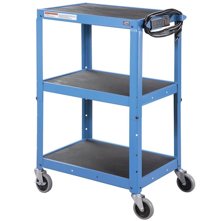 Global Industrial Steel Audio Visual & Instrument Cart Blue 113116BL